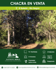 Chacra sobre Ruta 40, Los Repollos Río Negro, a 12 kms de El Bolsón camino a Bariloche.