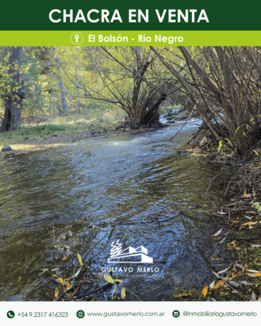 Chacra sobre Ruta 40, Los Repollos Río Negro, a 12 kms de El Bolsón camino a Bariloche.