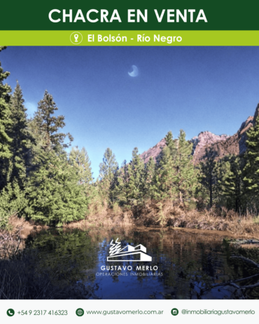 Chacra sobre Ruta 40, Los Repollos Río Negro, a 12 kms de El Bolsón camino a Bariloche.