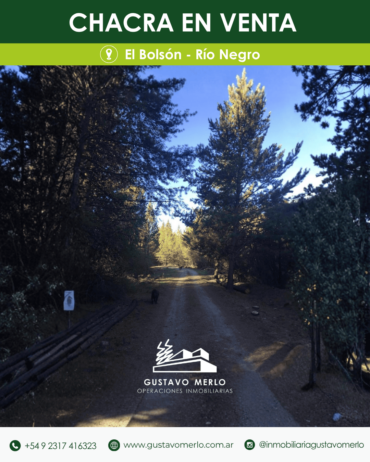 Chacra sobre Ruta 40, Los Repollos Río Negro, a 12 kms de El Bolsón camino a Bariloche.