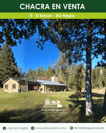 Chacra sobre Ruta 40, Los Repollos Río Negro, a 12 kms de El Bolsón camino a Bariloche.